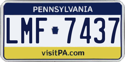 PA license plate LMF7437