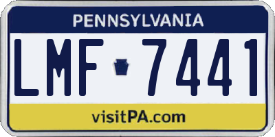 PA license plate LMF7441