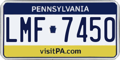 PA license plate LMF7450