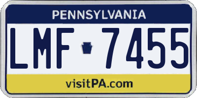 PA license plate LMF7455