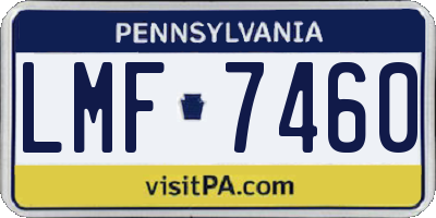 PA license plate LMF7460