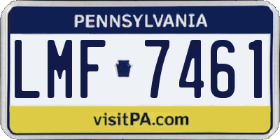 PA license plate LMF7461
