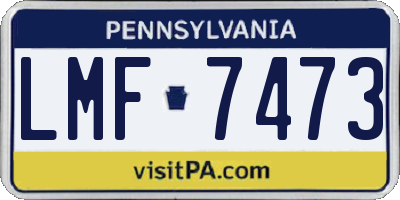 PA license plate LMF7473