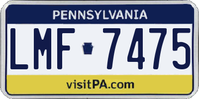 PA license plate LMF7475