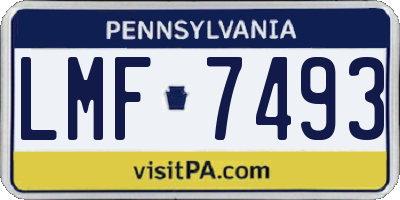 PA license plate LMF7493