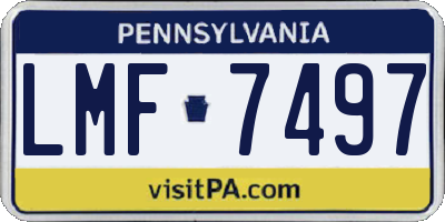PA license plate LMF7497
