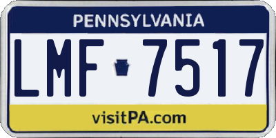 PA license plate LMF7517
