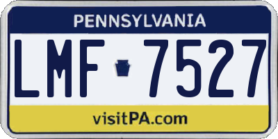 PA license plate LMF7527