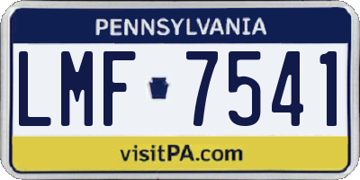 PA license plate LMF7541