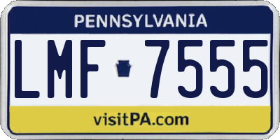 PA license plate LMF7555