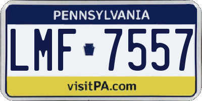 PA license plate LMF7557