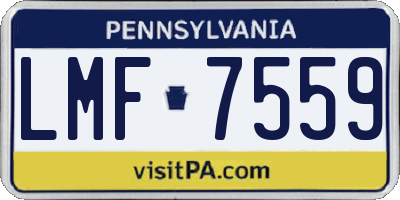 PA license plate LMF7559