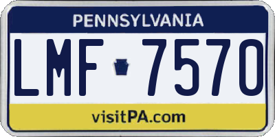 PA license plate LMF7570