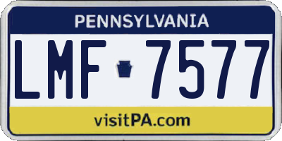 PA license plate LMF7577
