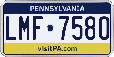 PA license plate LMF7580