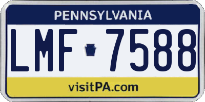 PA license plate LMF7588