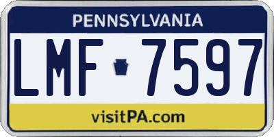 PA license plate LMF7597