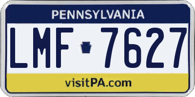 PA license plate LMF7627