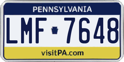 PA license plate LMF7648