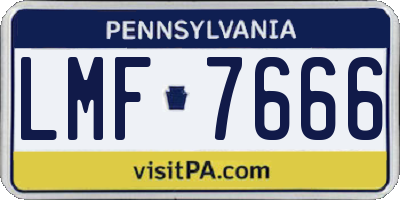 PA license plate LMF7666
