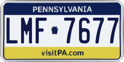 PA license plate LMF7677