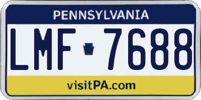 PA license plate LMF7688
