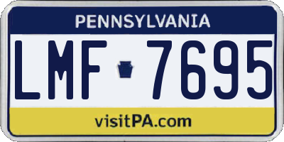PA license plate LMF7695
