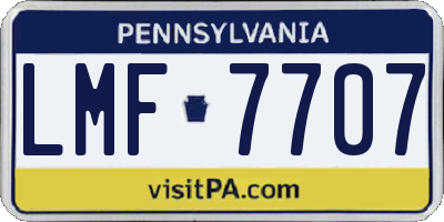 PA license plate LMF7707