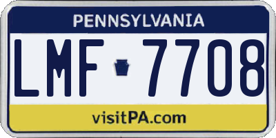 PA license plate LMF7708