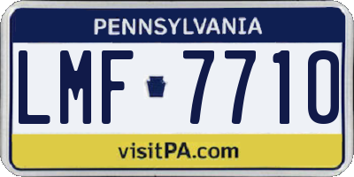 PA license plate LMF7710
