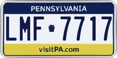 PA license plate LMF7717