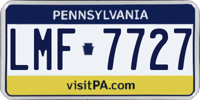 PA license plate LMF7727