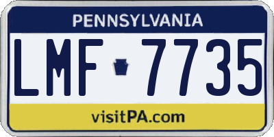 PA license plate LMF7735