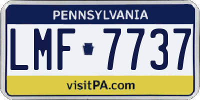 PA license plate LMF7737