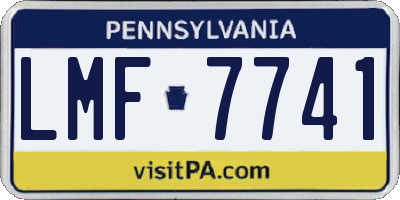 PA license plate LMF7741