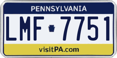 PA license plate LMF7751