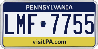 PA license plate LMF7755
