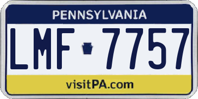 PA license plate LMF7757