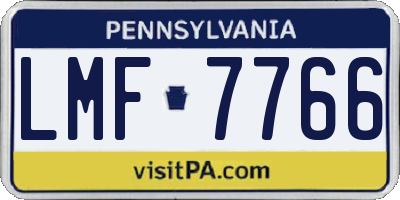 PA license plate LMF7766