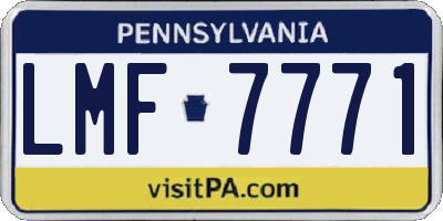 PA license plate LMF7771