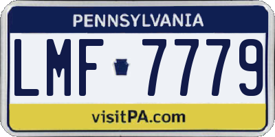PA license plate LMF7779