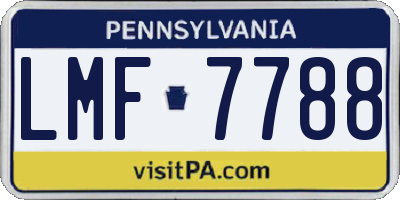 PA license plate LMF7788