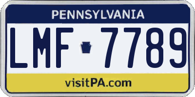 PA license plate LMF7789