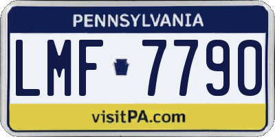 PA license plate LMF7790