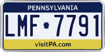 PA license plate LMF7791