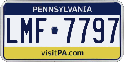 PA license plate LMF7797