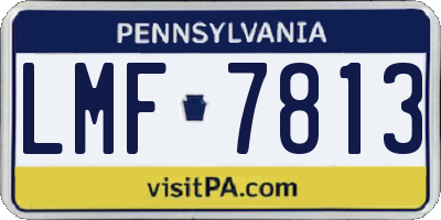 PA license plate LMF7813