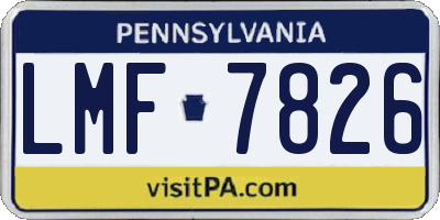 PA license plate LMF7826