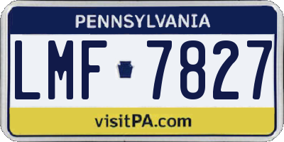 PA license plate LMF7827
