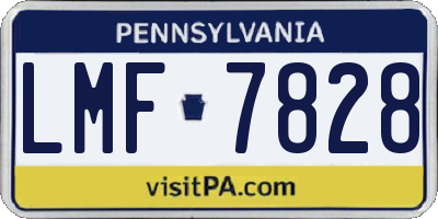 PA license plate LMF7828